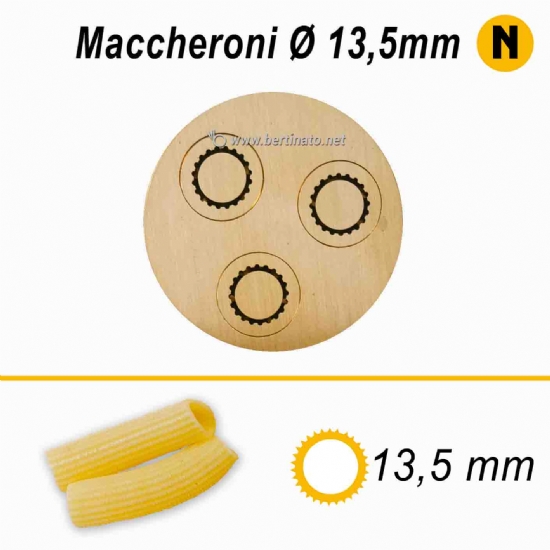 Trafila in Bronzo Speciale Maccheroni rigatoni da 13.5 mm - VIP/2 Macchina per fare la pasta fresca  - 1