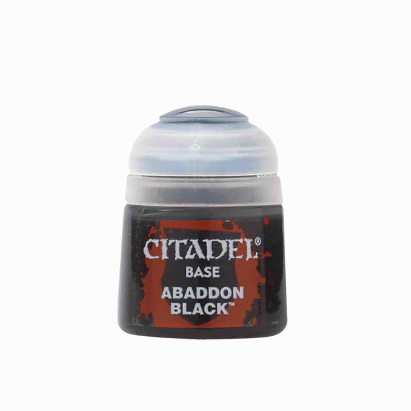 Colore Citadel Base nero Abaddon Black da 12ml per pittura miniature  Warhammer opaco e uniforme