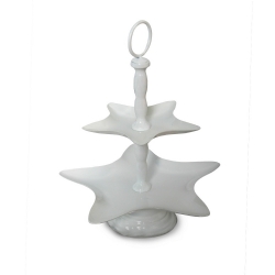 Alzata Stella Albero Porta Biscotti e Dolci Natalizio - Per Dolci di Natale Regalo - Albero Stella Cometa Cuore Bianco