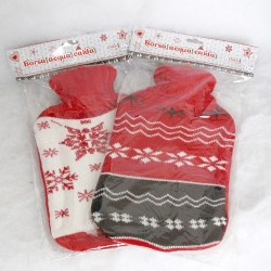Borsa acqua calda di Natale Regalo Natalizio  Colore Rosso Grigio Bianco  Neve Renne Fiocchi