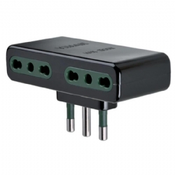 Adattatore Multiplo Vimar 1165 Spina 2P T 16A S17 Quattro Bprese P17 11 Nero