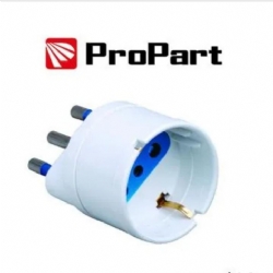 Adattatore Propart Spina 2P T 16A Presa Schuko Tedesca Bianco