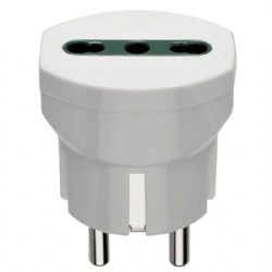 Adattatore Vimar 301B Presa Bipresa 10A 16A Spina Shuko Tedesca Bianco