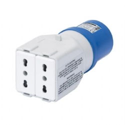 Adattatore da Industriale a Civile Gewiss GW64211 Spina 2P T Blu16A 2 Bprese 10A 16A 230V 