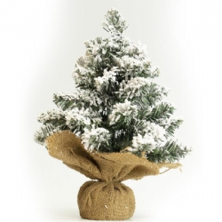 Albero di Natale Pinetto Innevato con Base in Juta 30 cm 
