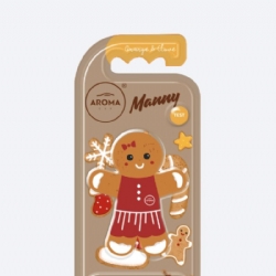 Aroma Car Manny Deodorante per Auto Natalizi a Forma di Pan di Zenzero Profumazione Biscotti Speziati