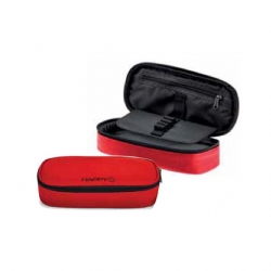 Astuccio Scuola Happy  - Ovale  - Colore Rosso Nero Fuxia Grigio