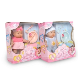 Baby Bagnetto e Prime Pappe - Bambolotto morbido - Azzuro Rosa Accessori