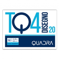 Blocco Album Disegno Quadra TQ2 24x33 Liscio Liscio Riquadrato 20 Fogli 220gr 