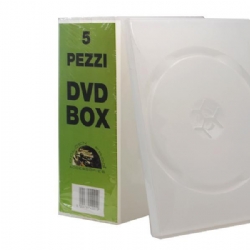 Box DVD Bianco Trasparente 5 Pezzi Custodia  per DVD CD Golden Frog  Accessories