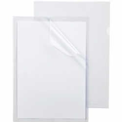 Busta Cartellina A4 Trasparente PPL Pesante Antiriflesso con Apertura su 2 Lati a L 22X30 CM 50 pezzi