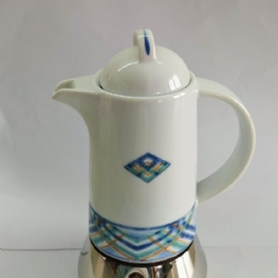 Caffettiera Vintage Modello Lara Galles Porcellana Acciaio Inox Moka Caff� Espresso 4 Tazze