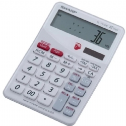 Calcolatrice da Tavolo Sharp ELT100WB Bianco con Test Quoziente Intellettivo