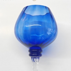 Calice Decorativo in Vetro Blu Vintage