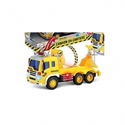 Camion  Betoniera Cantiere Luci Suoni Frizione Modellino Bambino Giallo Bianco