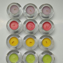 Candele Profumate Decorative Vaniglia Rosa Lavanda Mela set 3 pezzi in contenitori di vetro