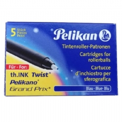 Cartucce Km Pelikan per Penna Sferorafica e Roller Grand Prix Confezione da 5 Pezzi Inchiostro Blu o Rosso
