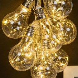  Catena Luminosa 10 Lampade Led per Uso Interno Esterno Bianco Caldo 5 metri