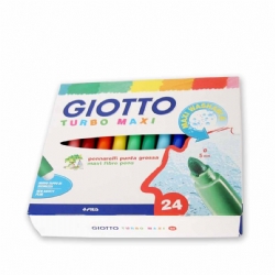Colori a pennarello TURBO MAXI Giotto - super lavabili Punta Grossa - 24 pezzi