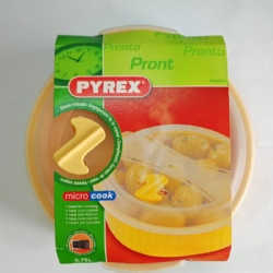 Contenitore Microonde Rontondo in Plastica Micro Cool Pyrex Pronto con Valvola Vapore 18 cm Diametro