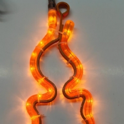 Cordone Tubolare Luce Neon Arancione Natale Struttara in Ferro Forma di Candela Vintage da Esterno