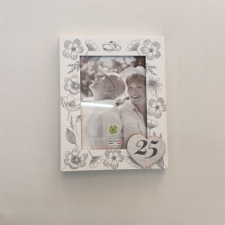 Cornice da tavolo 25 o 50 anniversario matrimonio legno bianco foto 13x18 cm fotografia verticale