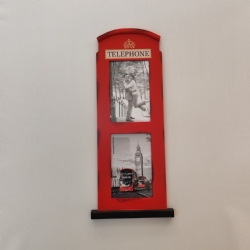 Cornice dada muro cabina telefonica inglese rossa 2 foto 10x15 cm  fotografia