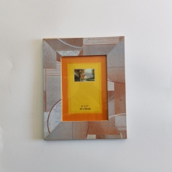 Cornice effetto pelle rosa grigio foto 13x18 cm fotografia