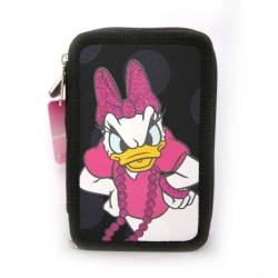 Astuccio 3 zip Paperina Nero Rosa - Daisy