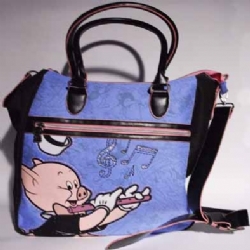 Maxi borsa a spalla Tre Porcellini Nera Blu
