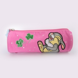 Astuccio Coniglio Rosa Tombolino a zip Nero e Viola Fuxia - Walt Disney