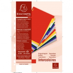 Divisori Exacompta 3012E in PPL con 12 Tasti Neutri Colorati Formato A4