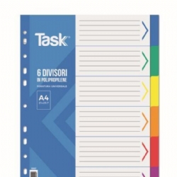 Divisori TopQuality 10607 in PPL con 6 Tasti Neutri Colorati Formato A4