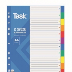 Divisori TopQuality 10608 in PPL con 12 Tasti Neutri Colorati Formato A4