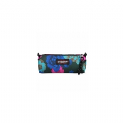 Eastpak  Astuccio Bustina Benchmark Single 3A9 Mystical Dark  Colore sfondo Nero con fiori  Rosa Blu Bianco Marrone Viola Azzurro