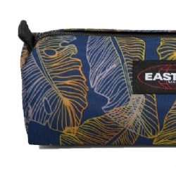 Eastpak  Astuccio Bustina Benchmark Single 4O1 Brize Grade Blue Colore Sfondo  Blu fantasia foglie Bianco Giallo 