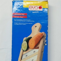 Eva-Collection Mandolina in legno Per Carote Verdure Formaggio lunga 38 cm con lame regolabili grattugia