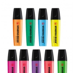 Evidenziatore Stabilo Boss Original  Colori Fluo Assortiti Giallo Azzurro Verde Rosa 