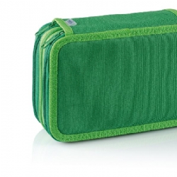 Favorit B box 400184016 Astuccio a 3 Zip in Tessuto Colorato B color Verde Chiaro e Scuro