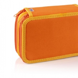 Favorit B box 400184016 Astuccio a 3 Zip in Tessuto Colorato B color Giallo Arancione