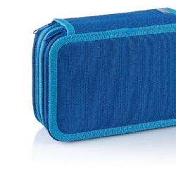 Favorit B box 400184016 Astuccio a 3 Zip in Tessuto Colorato B color Blu Azzurro
