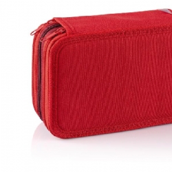 Favorit B box 400184016 Astuccio a 3 Zip in Tessuto Colorato B color Rosso Bordeaux