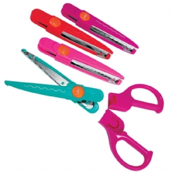 Forbici Lebez Snippy Zig Zag Punta Arrotondata 4 Lame Intercambiabili Colori Assortiti