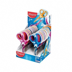 Forbici Maped Zenoa Asimmetriche - 13 cm - Acciaio inox - colori Azzurro Fuxia 