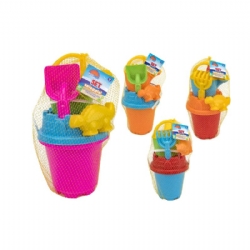 Globo Secchiello Set da Spiaggia Colore Arancione Azzurro Giallo Verde Rosso
