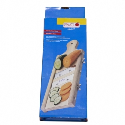 Eva-Collection Mandolina in legno Per Carote Verdure Formaggio lunga 38 cm con lame regolabili grattugia