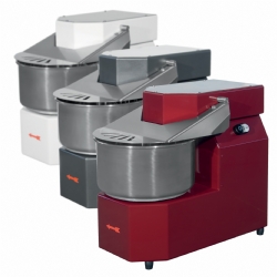 Impastatrice per fare pizza e pane con testa e vasca fissa in acciao inox - macchina professionale