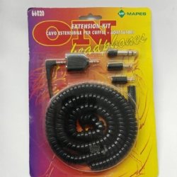 Kit Cavo Nero Estensibile per Cuffia con Adattatori Mapes 66020