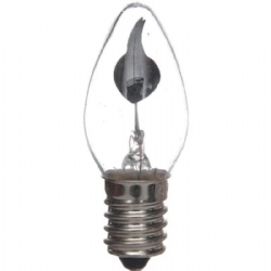 Lampada Oliva Incandescente Fiamma Tremula Trasparente Effetto Oscillante E14  220V 3W 23 X 55 mm  1 Pezzo