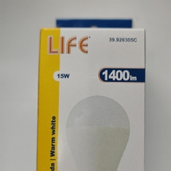 Life 39920305C Lampada Led Goccia 15W  E27 A65 Luce Calda 3000K 1400lm